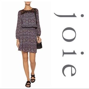 Joie Amedeo Silk Lace Print Mini Dress Size XS